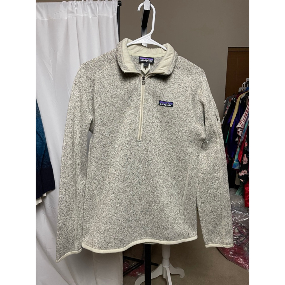 Women's Patagonia Beige Quarter-Zip Sweater M